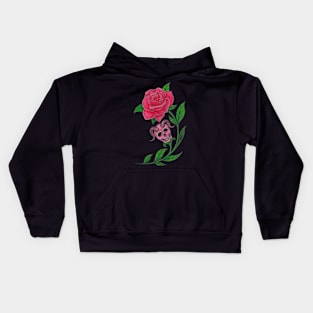 Surrealist flower and demon skull. Kids Hoodie